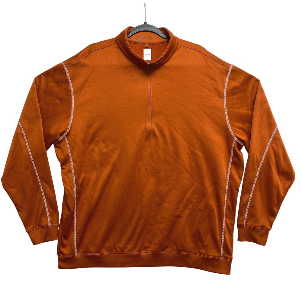 Nike Pullover Mens XXL Orange Therma-FIT Quarter-Zip Contrast Stitch